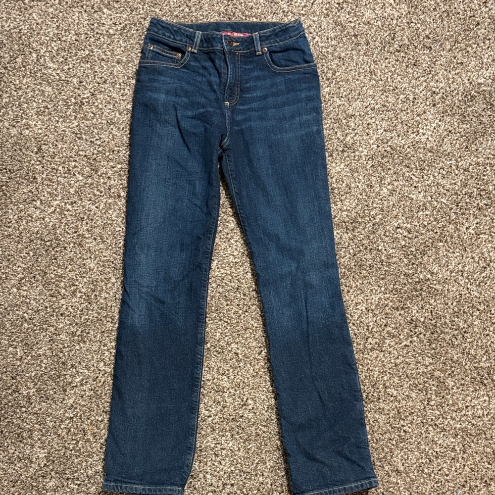 L.L. Bean Kids Dark Blue Flanel lined Jeans